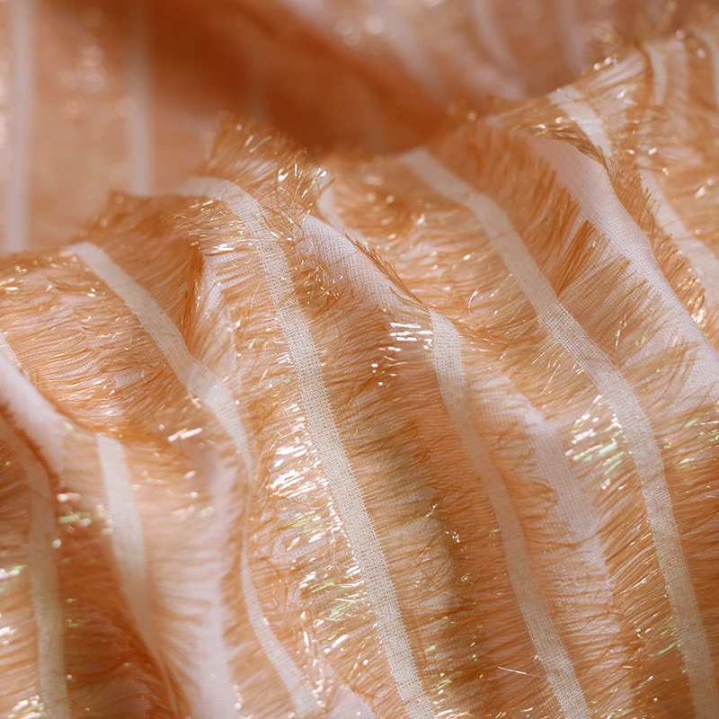 Ткань шелковая жаккардовая черная/оранжевая 50 х 112 см | Дом и сад