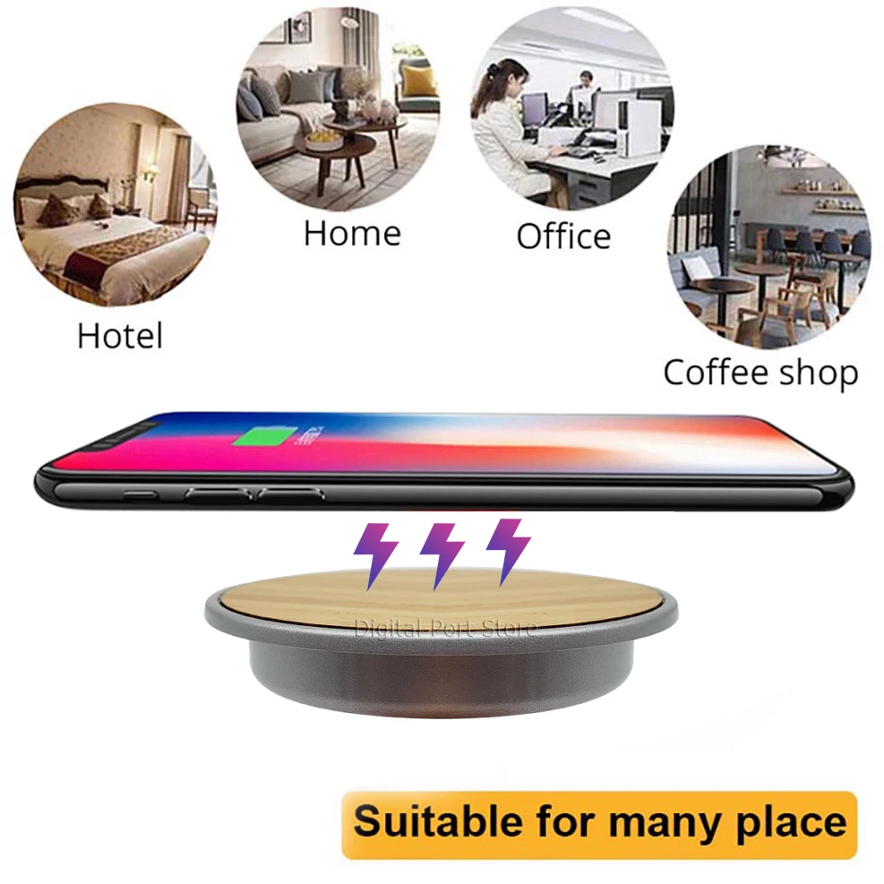 built in desktop wireless charger table furniture embedded qi fast wireless charging pad for iphone 12 pro max 11 samsung xiaomi free global shipping