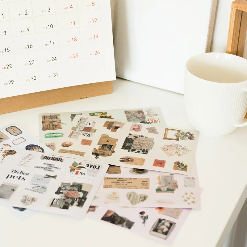 Дневник Винтаж эстетическое Стикеры пуля журнал Сделай Сам Скрапбукинг