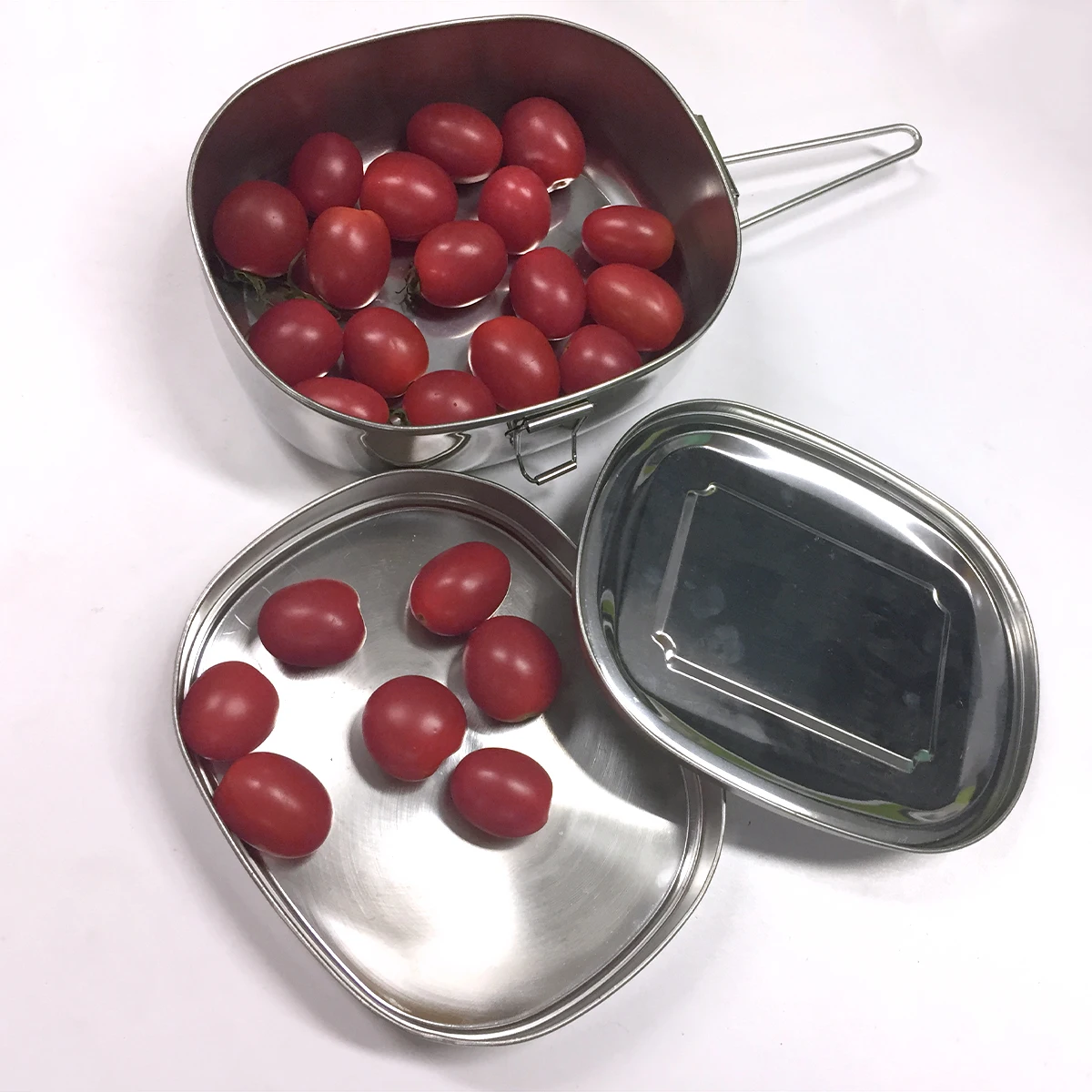 Double Layer Stainless Steel Lunch Box Containers Square Insulated Fast Food Kids Metal Boxes Divided Student School | Дом и сад