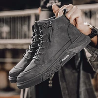 martin boots mens autumn winter high top tooling shoes for men lace up breathable male footwear flat heel leather spring trendy