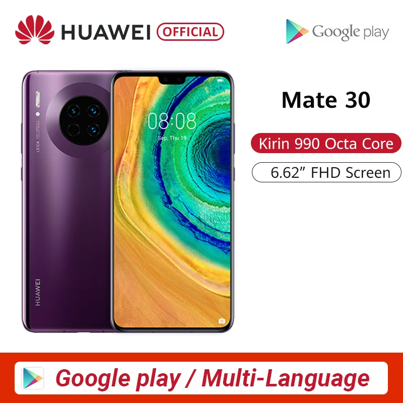 huawei mate 30 смартфон 40MP Тройная задняя камера 6,62 ''полный экран Kirin 990 27W беспроводной QC Скидка 600 руб. /. При заказе от 5500 руб. /Промокод: newyear600 / Количество ограничено,торопи