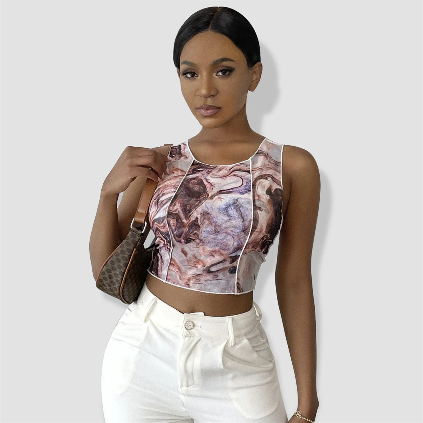 Женская футболка Женский Повседневный Топ с принтом из окрашенной ткани