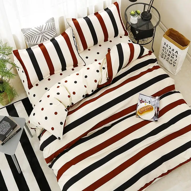 Комплект постельного белья с геометрическим рисунком розового фламинго