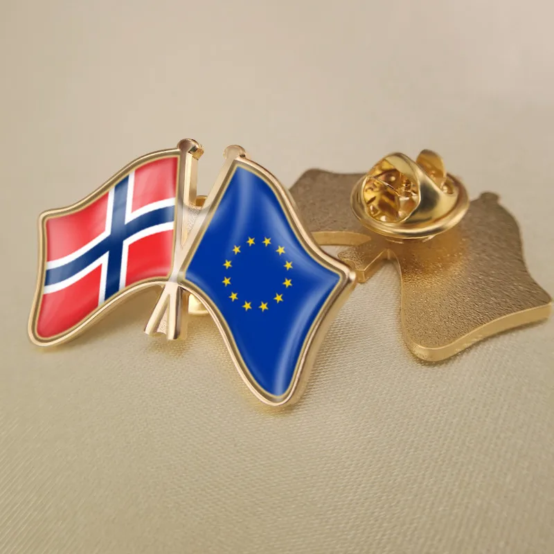 Брошь с двойным крестом флаг дружбы Европейский союз и Норвегия значки нагрудные