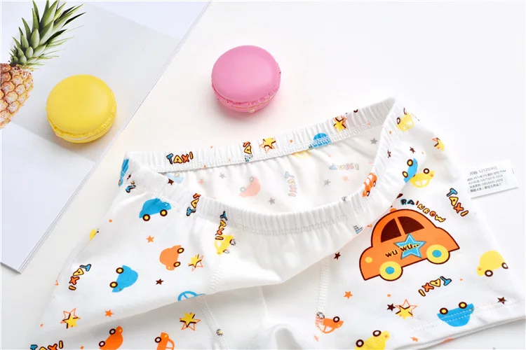 4 шт./лот трусы боксеры для мальчиков смешанного дизайна нижнее белье из хлопка