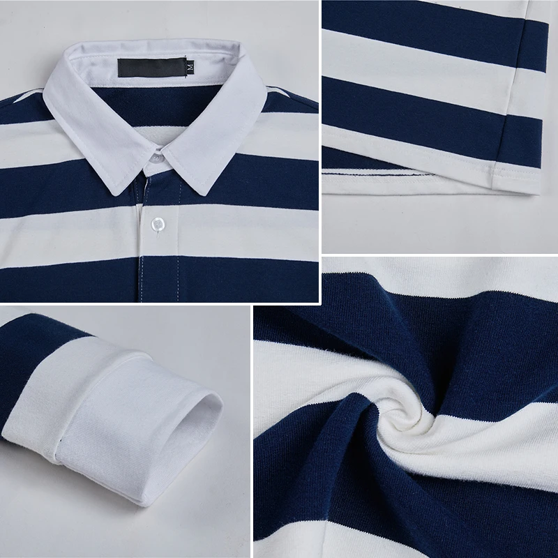 Browon осень Лидер продаж 2021 Новая мужская футболка в полоску из хлопка с отложным