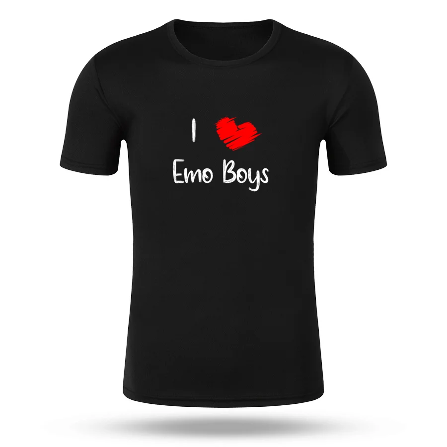 

Custom Summer Funny Unisex Funny I Love Emo Boys 3 Quick Dry T-shirt High Quality Couple Style Round Neck Jogging T Shirt