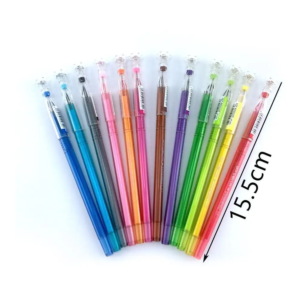 12 шт мультяшная Мода Корейская свежая звезда Алмазная цветная гелевая ручка с