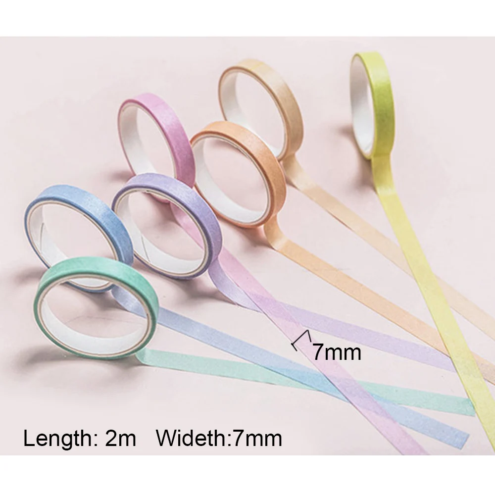 

7/10Rolls/Set Solid Color Japanese Style Paper Washi Tape Scrapbooking Decor Adhesive Paper Masking Tape sticker Stationery