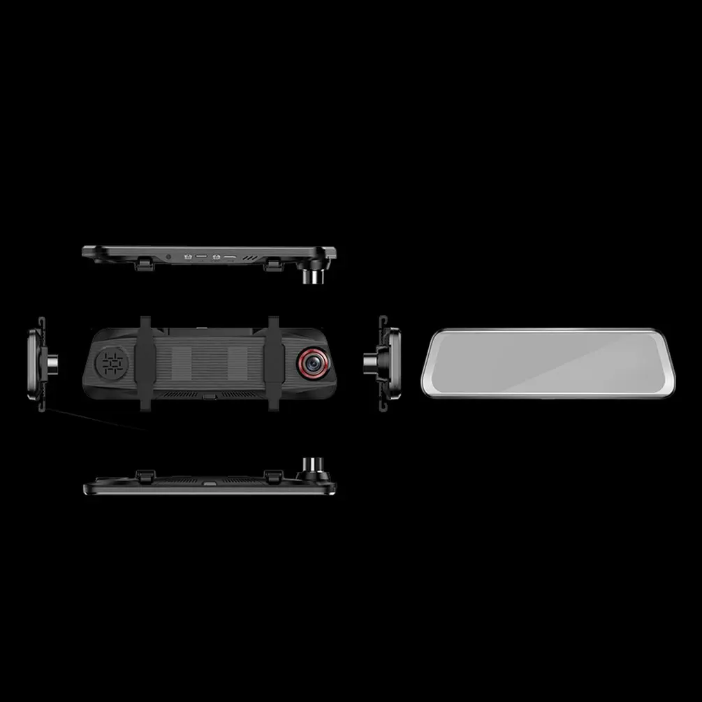 T11 ADAS Dash Cam 9.66 Inch IPS Touch WDR Car Rearview Mirror DVR Camera 1080p 720p Dual Lens Driving Video Recorder