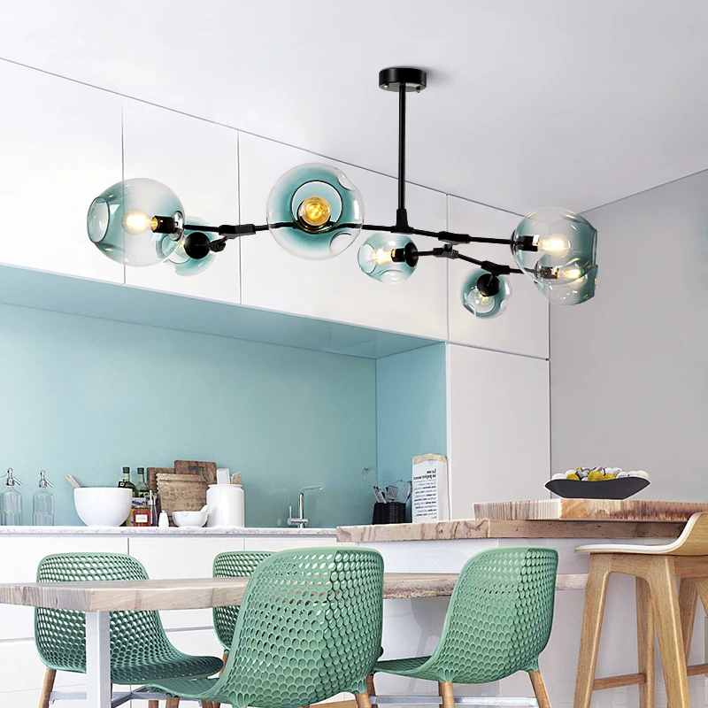 Современная стеклянная люстра E27 подвесные светильники в стиле пост модерн для