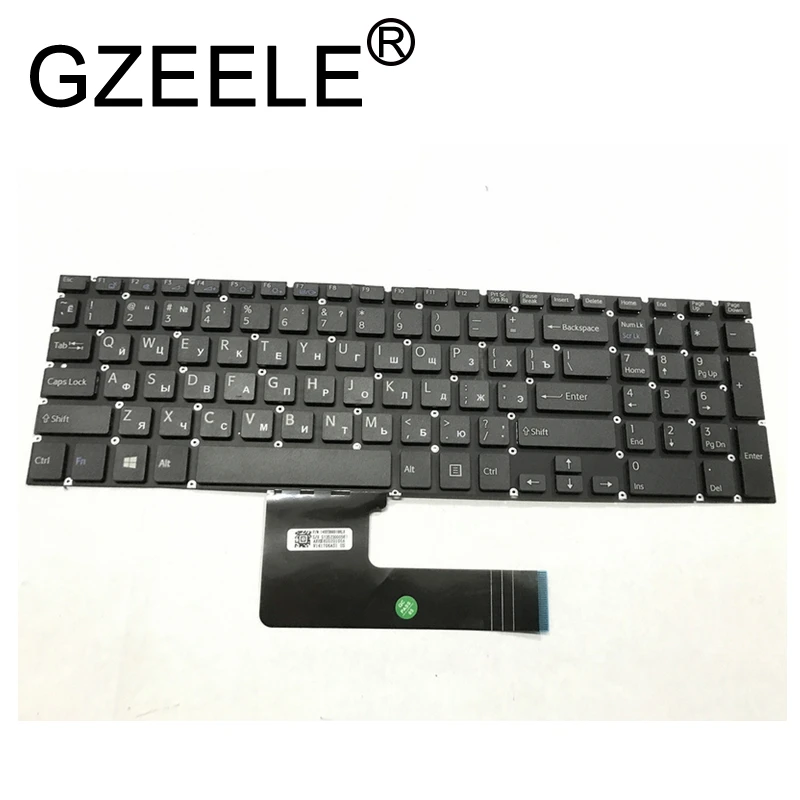 Черный GZEELE Новая русская клавиатура для ноутбука sony VAIO SVF152C29V SVF153A1QT SVF152 SVF15A100C SVF152100C SVF153 SVF1521Q1RW SVF15 - Цвет: Черный