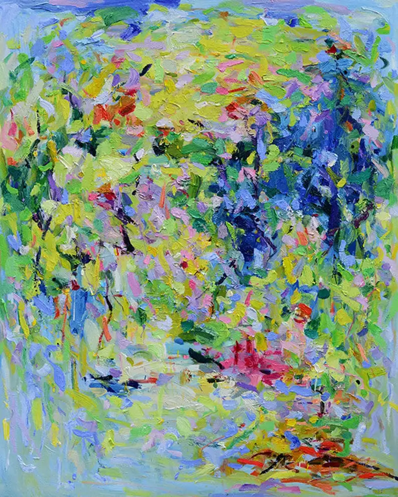 

Абстрактная абстрактная живопись, масляная живопись, изобразительное искусство, жикле, настенное искусство, садовая большая масляная живо...