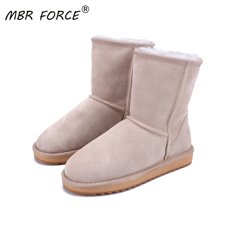MBR FORCE женские зимние сапоги Классические австралийские из коровьей замши до