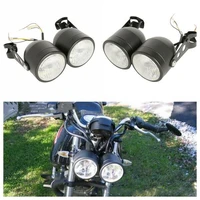 12v dual front lamp twin headlight w bracket for street fighter naked motorcycles dual sport fat boy softail sport dirt bike