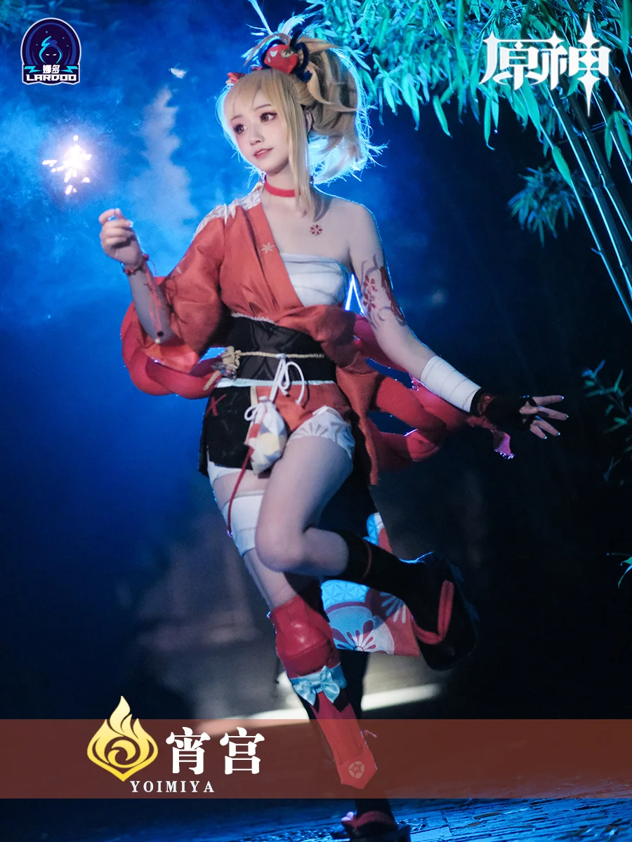 

STOCK Hot Game Genshin Impact Yoimiya Cosplay Costume Full Set Of Anime Clothing Sizes XS-XXL