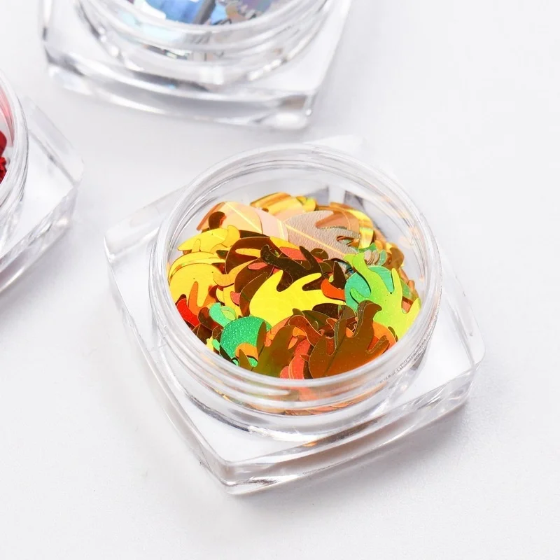 1 коробка пламени блестки ультра-тонкий лак для ногтей блестящая золотая бумага