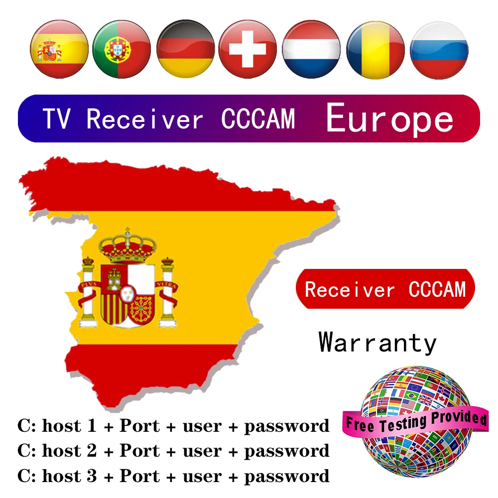 

CCCAM The Most Stable 3/6 line for Satellite tv Receiver 7 Clines WIFI FULL HD DVB-S2 Support V7S V8X is compatible with speaker