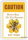 Знак безопасности, знак безопасности, предупреждение о змеи, осторожность, медовые пчелы в помещении для дома, фермерского дома, клуба, сада, винтажного стиля
