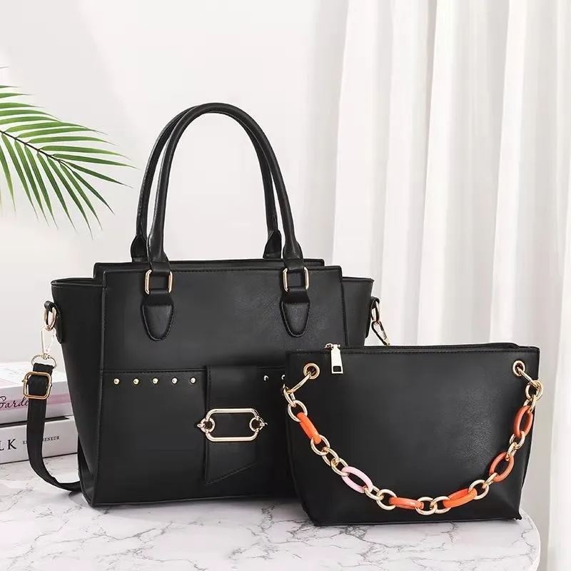 

2021 New Fashion All-match Rivet Portable Bucket Bag Ladies Shoulder Diagonal Bag Purses and Handbags Luxury Designer Sac A Main