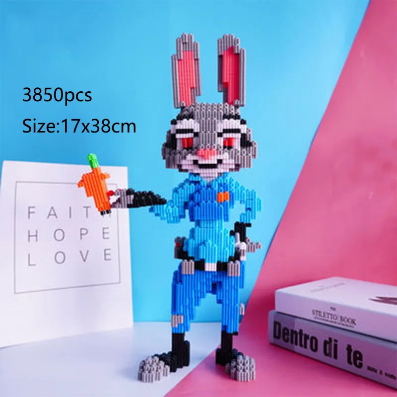 

3850pcs Movie Zootopia Diamond Micro building blocks Judy Hopps toy bricks Zootropolis kids birthday gift