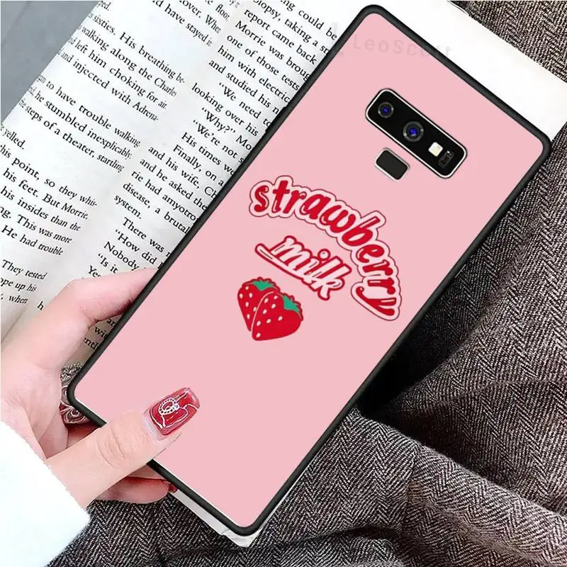 

Strawberry fruit cute pink print Phone Case For Samsung Galaxy S8 S9 S10 Plus S10E Note 3 4 5 6 7 8 9 10 Pro Lite Cover Funda