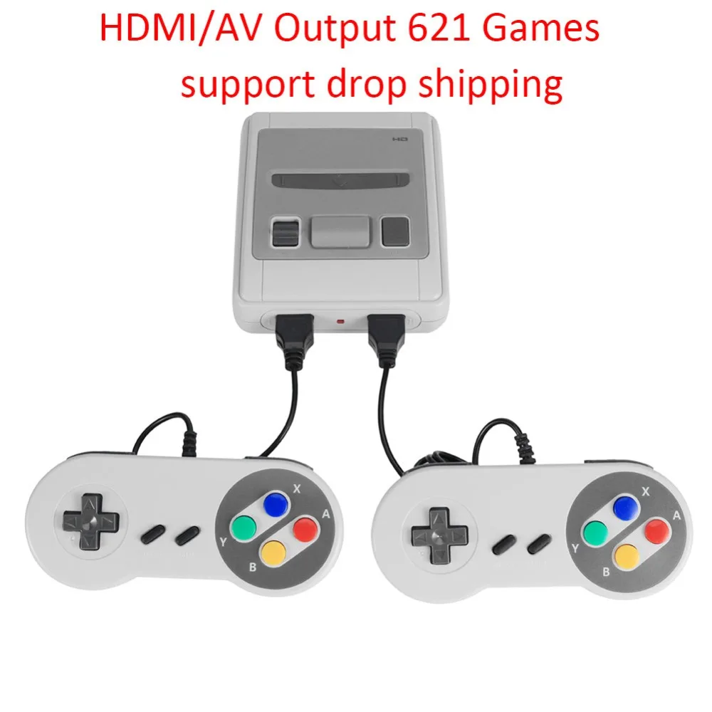 8 бит Ретро игровая консоль AV/HDMI выход портативный игровой плеер встроенный 621 игровая консоль игровая ТВ-приставка геймпад ЕС США штекер