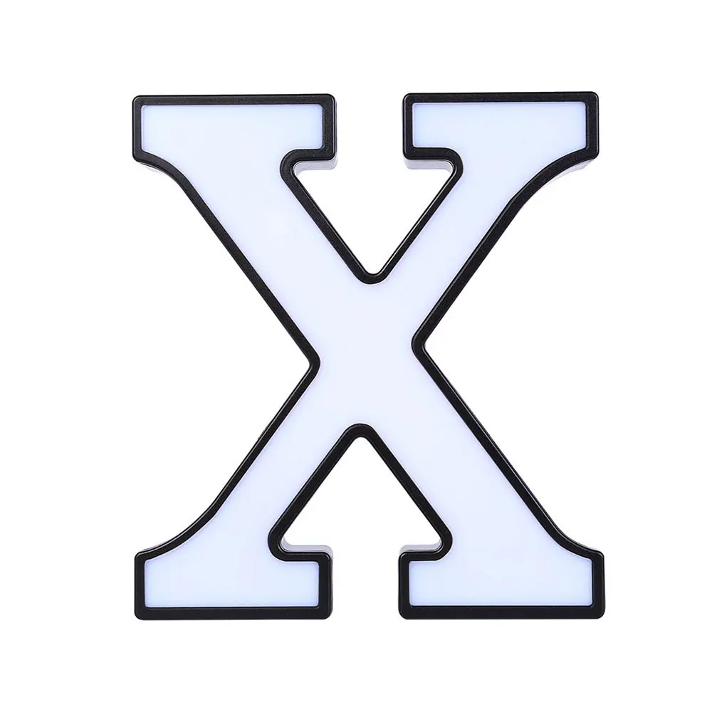 X Светодиодный пластиковый знак с буквами «сделай сам», украшение для стола, украшение для дома, украшение для свадьбы, подарок на день Святого Валентина - Цвет: X
