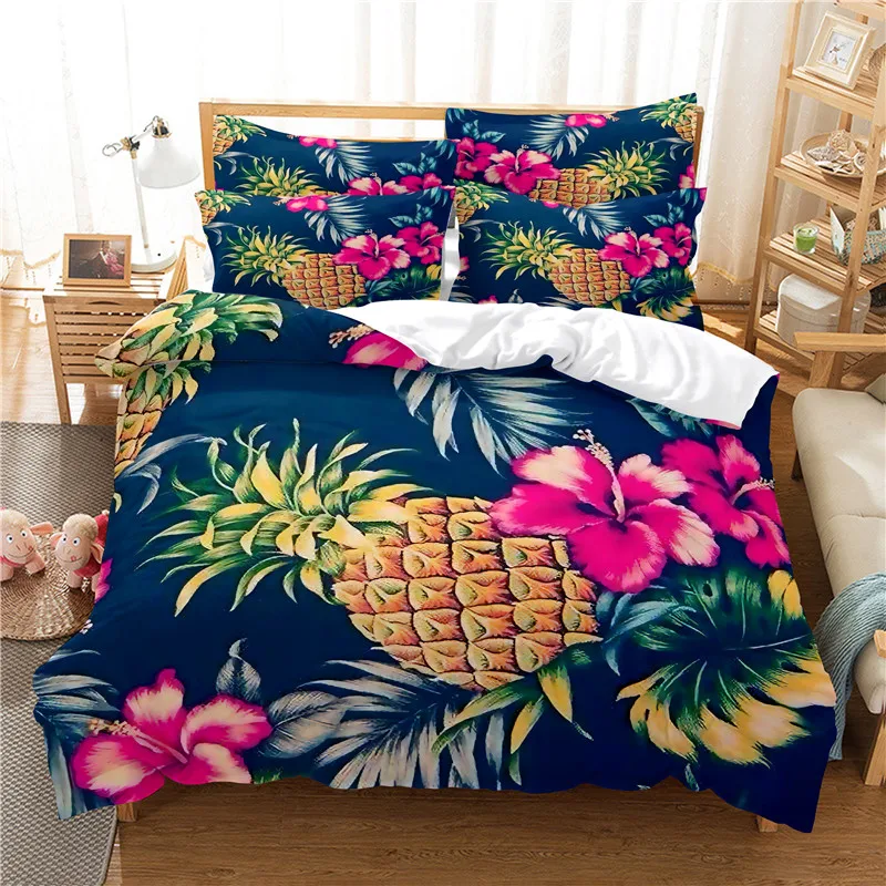 

Flowers Bedding Set Duvet Cover Set Bedding Digital Printing Bed Linen Queen Size Bedding Set Fashion Design Quilt Cover Modern