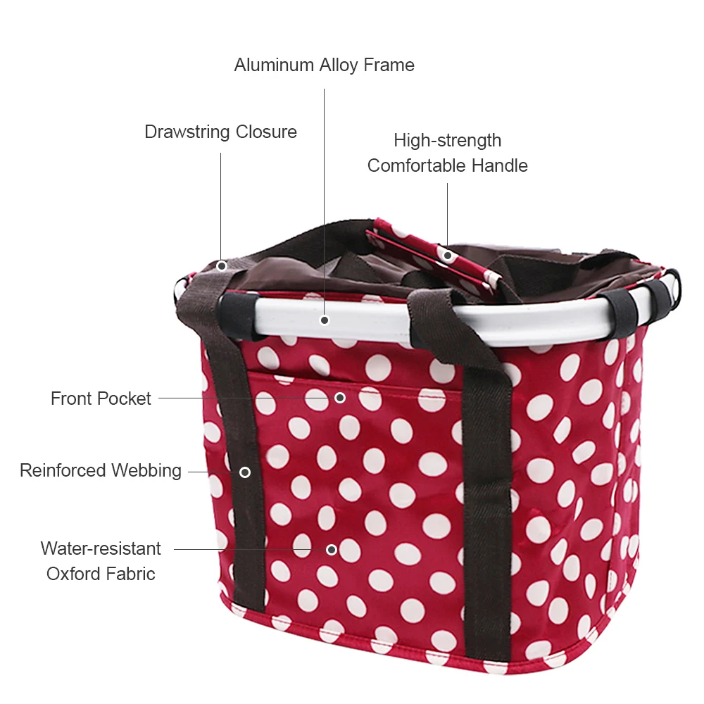 Cycling Folding Basket Pet Carrier Bag MTB Aluminum Alloy Bicycle Front Quick Release Bike Cloth Handle | Спорт и развлечения