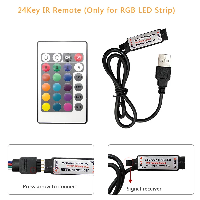 5V USB Светодиодные ленты светильник 1 м 2 светло-голубой/белый/теплый белый/RGB 2835 ТВ