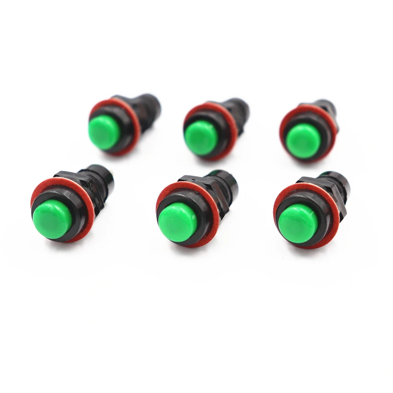 6pcs green 6 шт DS-211 DS-213 кнопочный переключатель 10 мм Мгновенный/самоблокирующимся круглая кнопка переключатель DS211 DS213 Миниатюрные - Цвет: 6pcs green
