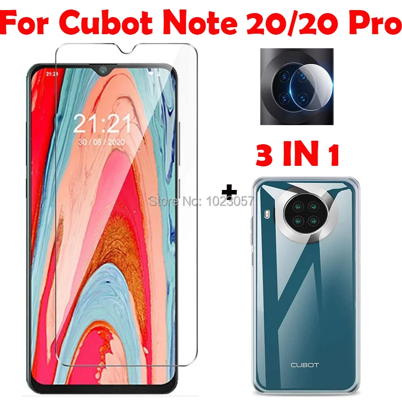 Чехол 3 в 1 + закаленное стекло для камеры Cubot Note 20 Pro Защитное экрана 3D