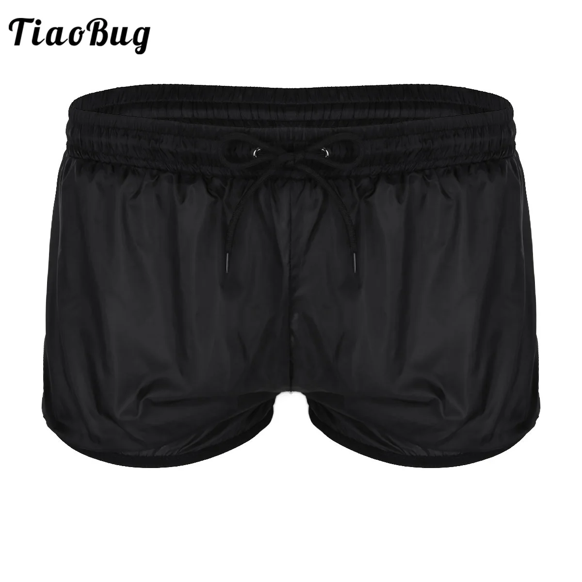 TiaoBug мужские мягкие прозрачные тканевые легкие боксеры на шнуровке Шорты