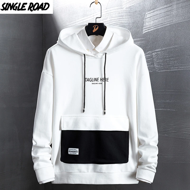 SingleRoad мужские толстовки тонкая модная Японская уличная одежда хип хоп