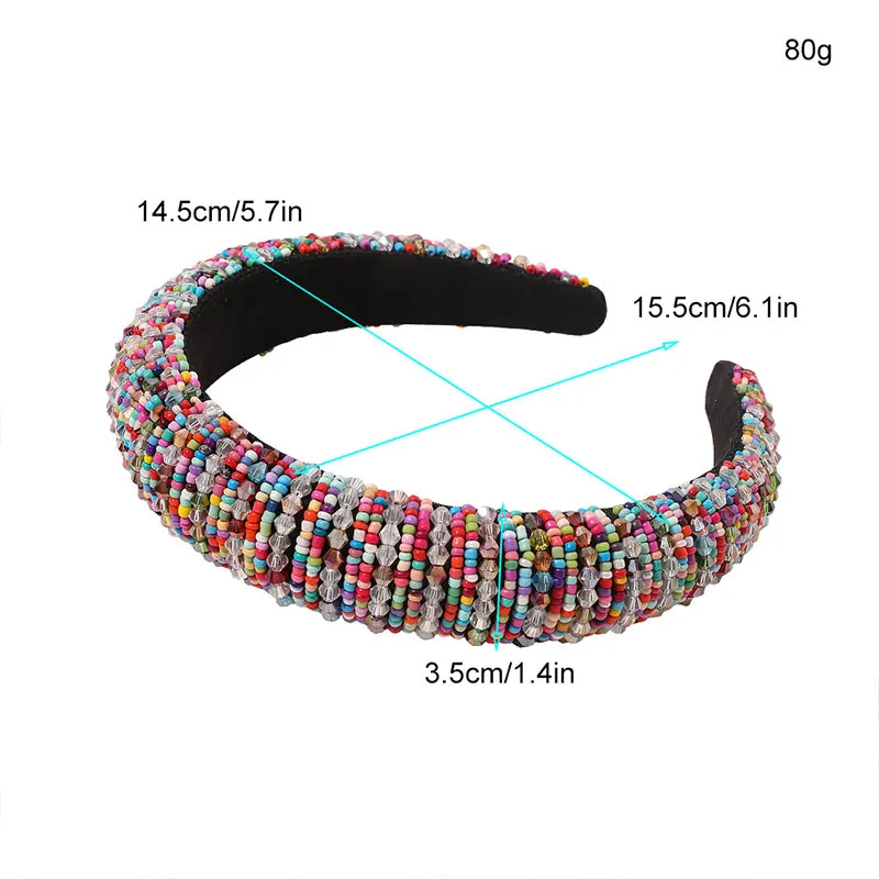

Elegant Sparkly Bling Rhinestone Crystal Sponge Headband Rhinestone Padded Handmade Hair Hoop Women Make Up Hair Accessories