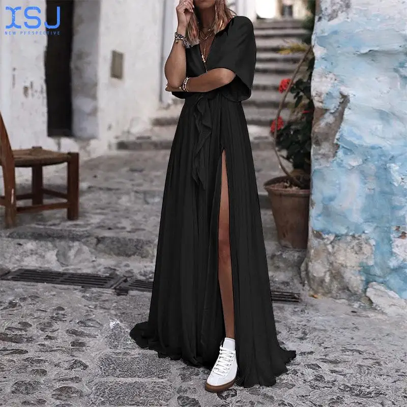 

Women's Fashion Wide Leg Long Casual Summer Flare High Waist Elastic Waist Striped Loose Culotte Trousers Cropped Pants