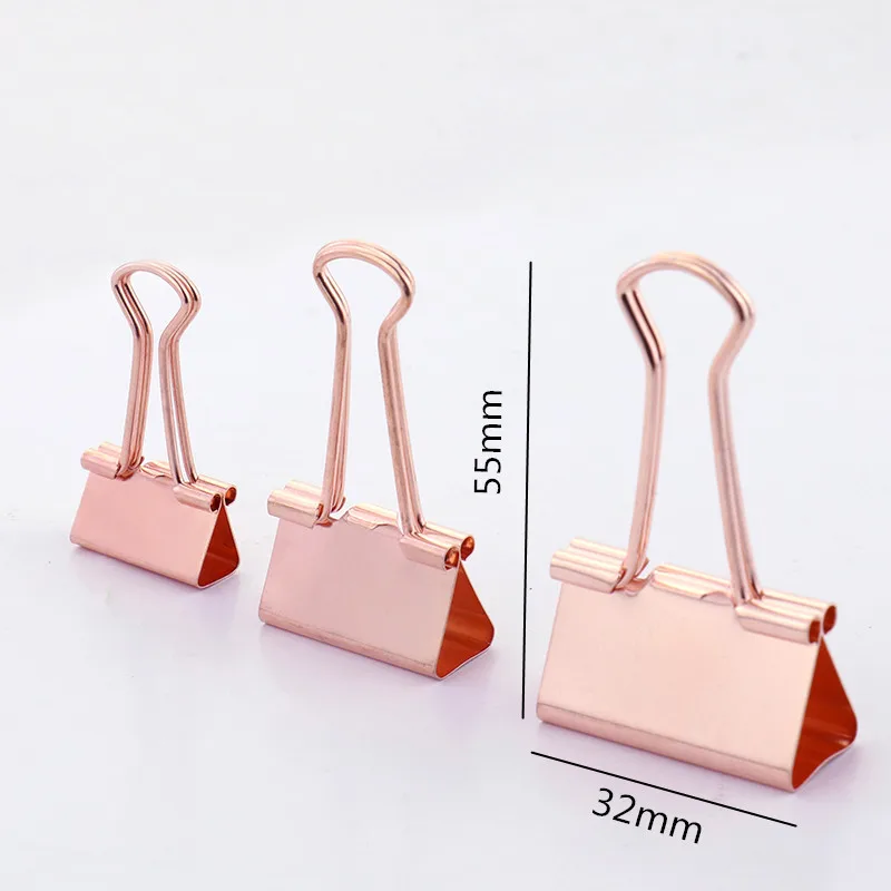 TUTU (15pieces/lot ) 32mm beautiful rose gold color binder clip H0036