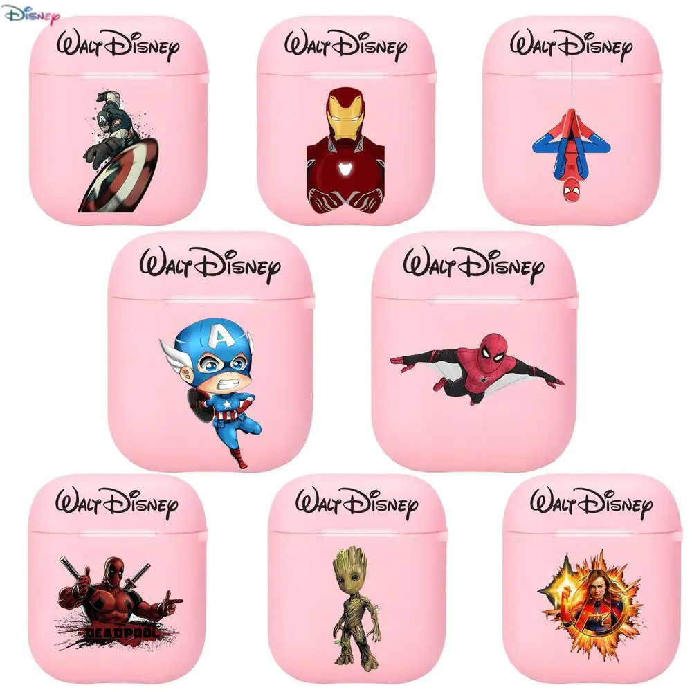 

Disney's new Marvel Iron Man Silicone Bluetooth Wireless Earphone Case for AirPods Protective Cover Skin Accessories Pods Chargi