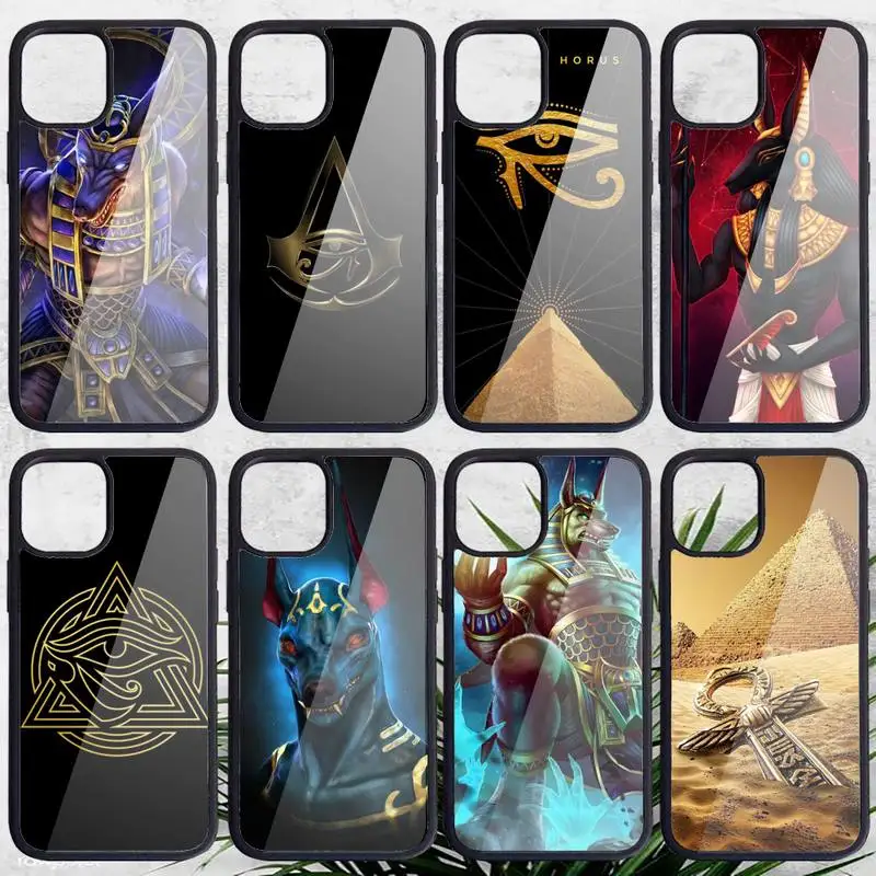 

Egypt Nefertiti Anubis Ankh Phone Case PC for iPhone 11 12 pro XS MAX 8 7 6 6S Plus X 5S SE 2020 XR
