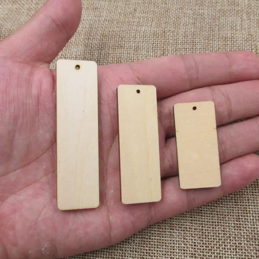 Необработанная пустое дерево Геометрическая Прямоугольная форма вырезы фанера