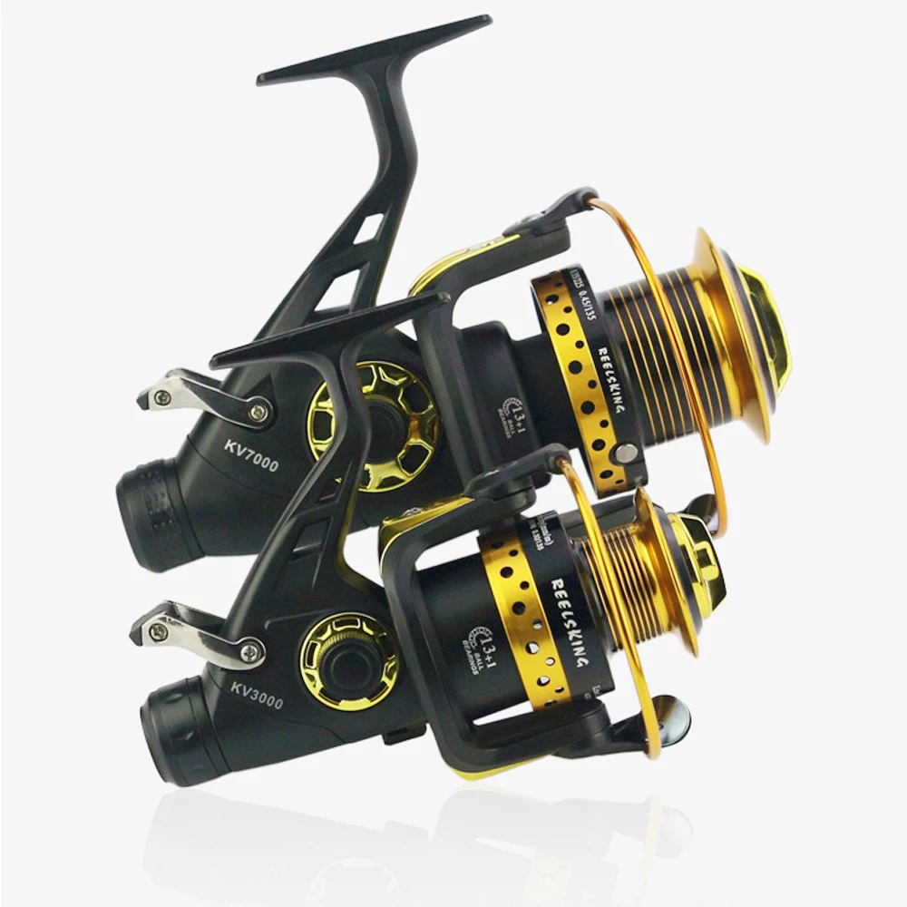 

YUMOSHI Metal fishing reels 13+1BB pesca carretilha CNC Rocker Arm Fishing Reel Type spinning Reel Fishing Reels For Sea KV