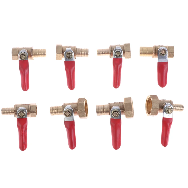 

16 Styles 8mm-12mm Hose Barb Inline Brass Water Oil Air Gas Fuel Line Shutoff Ball Valve Pipe Fittings