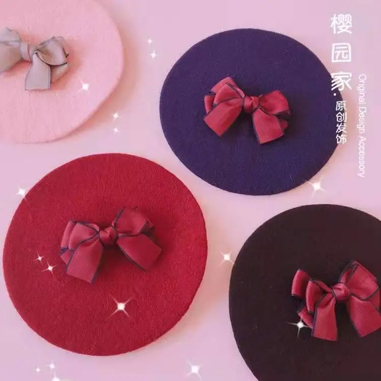 Японский мягкий берет для сестры на осень и зиму шапка Лолита девочки подростка