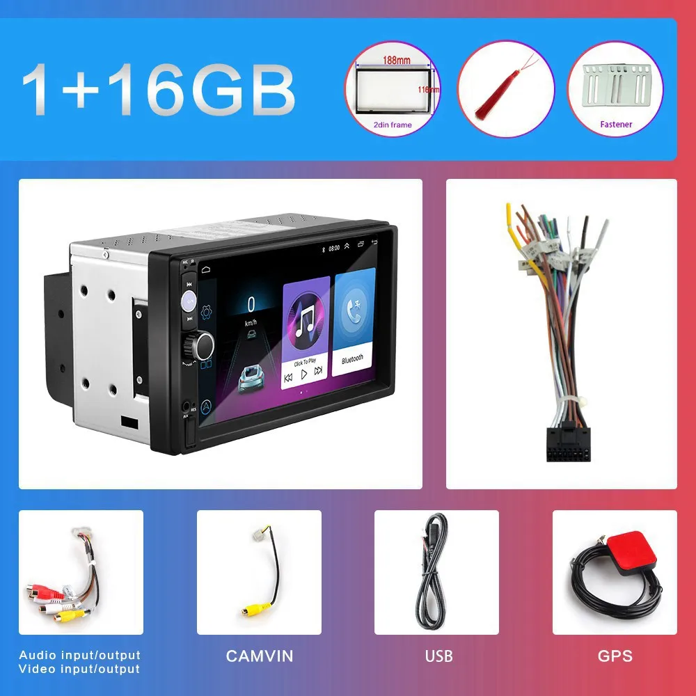 1G-16G 2G+ 32G 2DIN Android автомобильный DVD мультимедийный плеер 2 DIN HD автомобильное радио с GPS навигацией WiFi USB FM BT 2din " Универсальный Автомобильный MP5 плеер - Цвет: 1G-16G