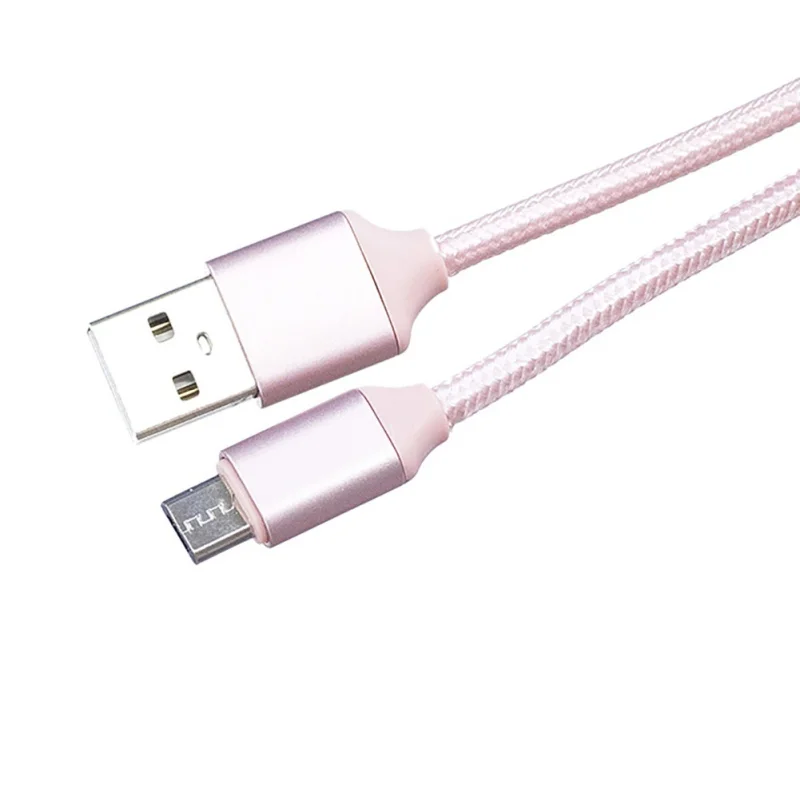 Straight Head Weaving for Android 1m Pink White Color Cable Line NEW | Электроника