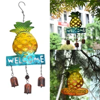 hot pineapple wind chimes retro welcome sign decor for front door home porch wall indoor outdoor garden yard fence nds