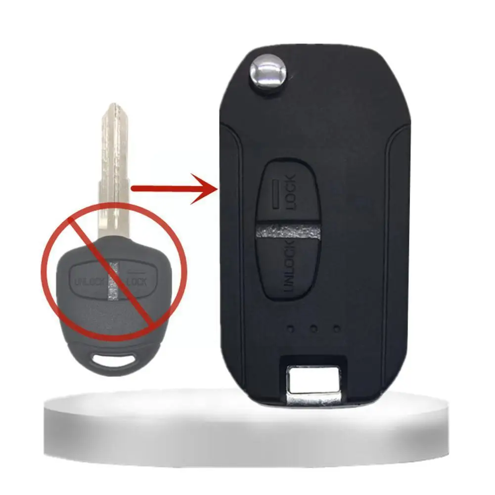 

2/3 Buttons Modified Flip Remote Car Key Shell For Mitsubishi Key Pajero With Key Shell Car Left/Right Case Remote Uncut