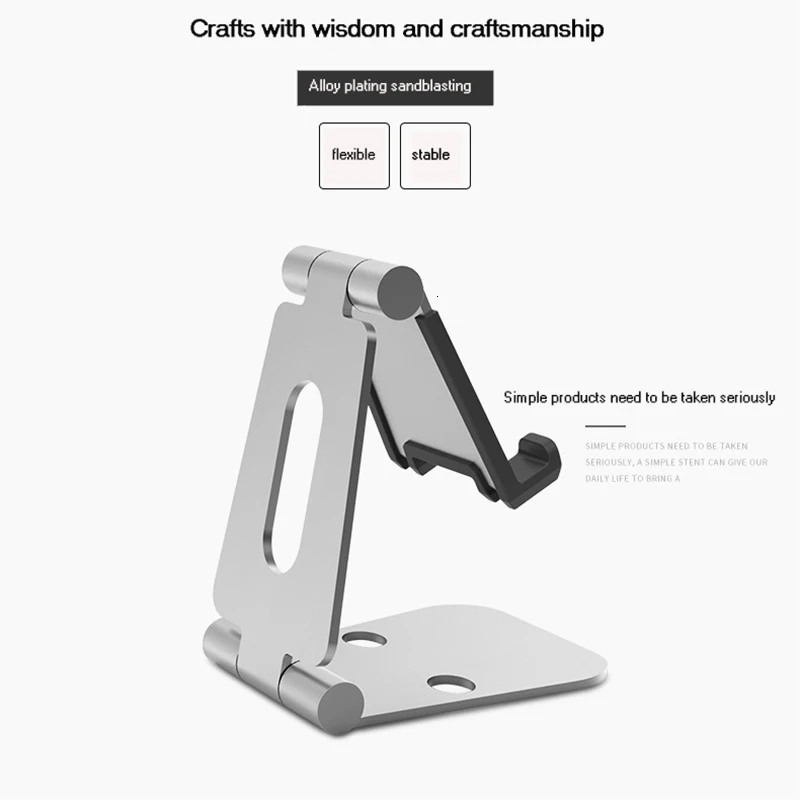 vogek mobile phone stand desk holder tablet stand double folded metal aluminum multi angle adjustment portable stand phone hold free global shipping